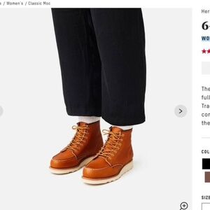 Red Wing Heritage Women's sz 6, 6-inch Moc toe in Oro Legacy